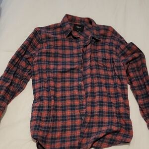 Men's Plaid Shirt - Red and Blue